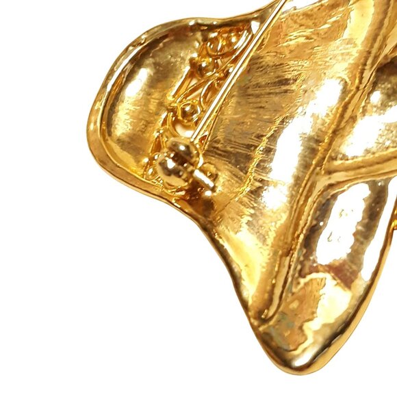 Vintage Gold-Tone Red Hat Society Brooch Red Purple Enamel Detailing - Picture 4 of 6